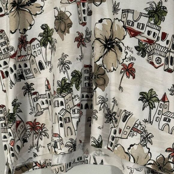 Cathy Daniels 90s Floral Tropical Island Polo Style Unisex T-Shirt L - Picture 3 of 5